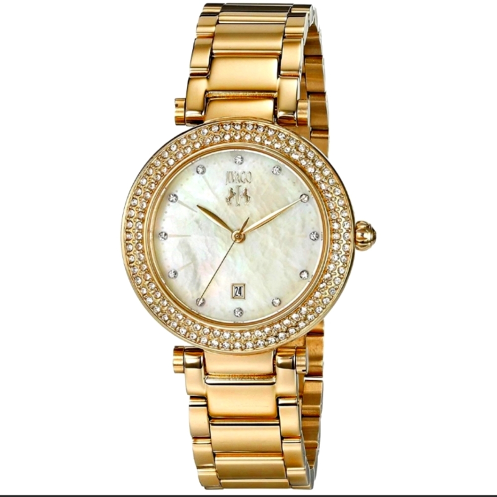 ✨ 33 MM Pave Mother of Pearl Gold Over Stainless Steel Watch